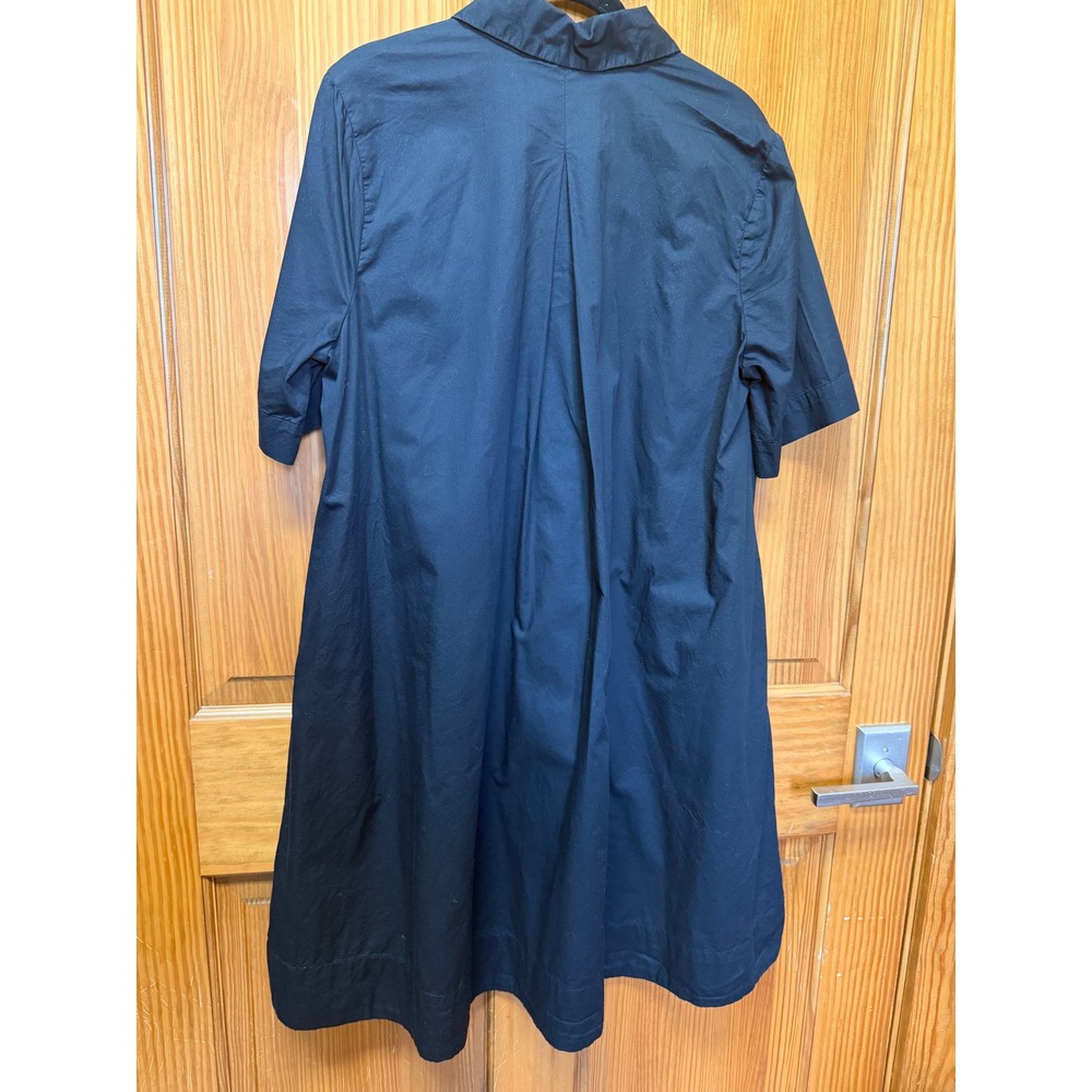 Old Navy Black Swing Shirt Dress Short Sleeve Pockets Medium Tall MT - Picture 8 of 9